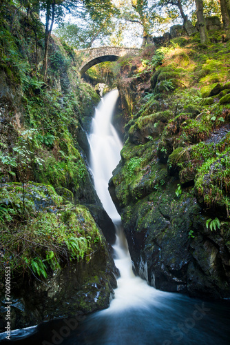 Aira Force waterfall, Lake District, Cumbria, UK photo