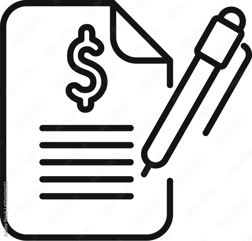 Support money paper icon outline vector. Grant pandemic. Deal online Support money paper icon outline vector. Grant pandemic. Deal online