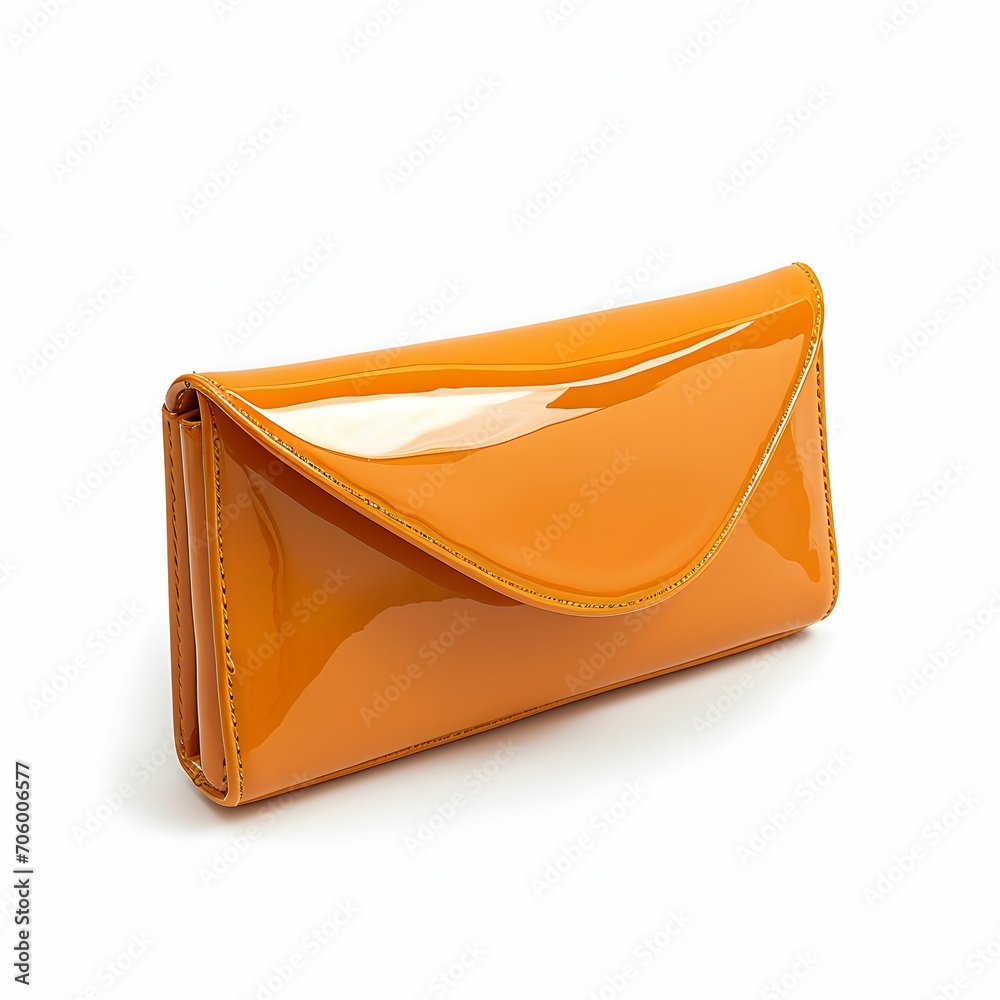 Women's Clutch Bag, a Fashionable and Elegant Accessory, Isolated on White Women's Clutch Bag, a Fashionable and Elegant Accessory, Isolated on White