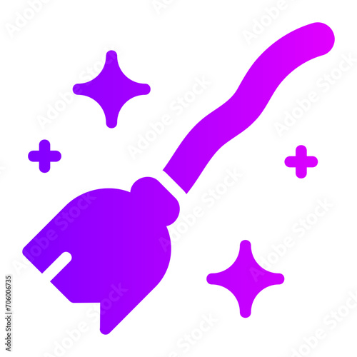 magic broom gradient icon
