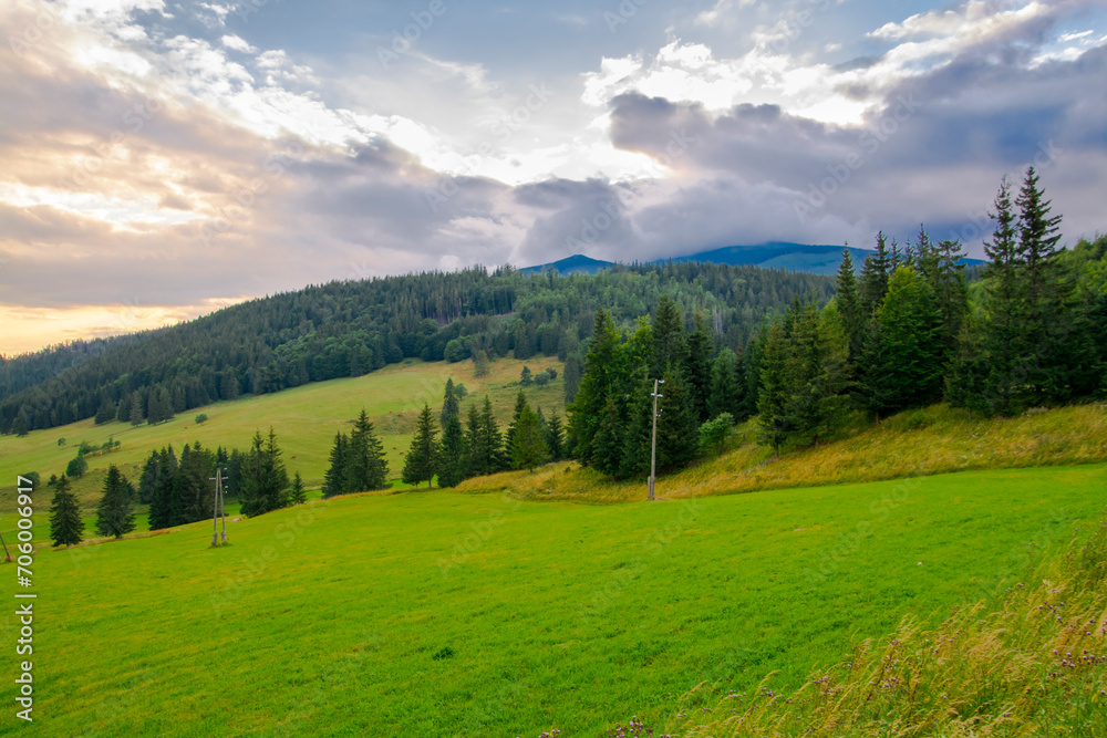 Landscape of Tatra Mountain near Telgart Puste Pole