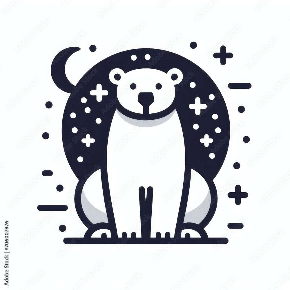 Fototapeta premium Polar bear icon.