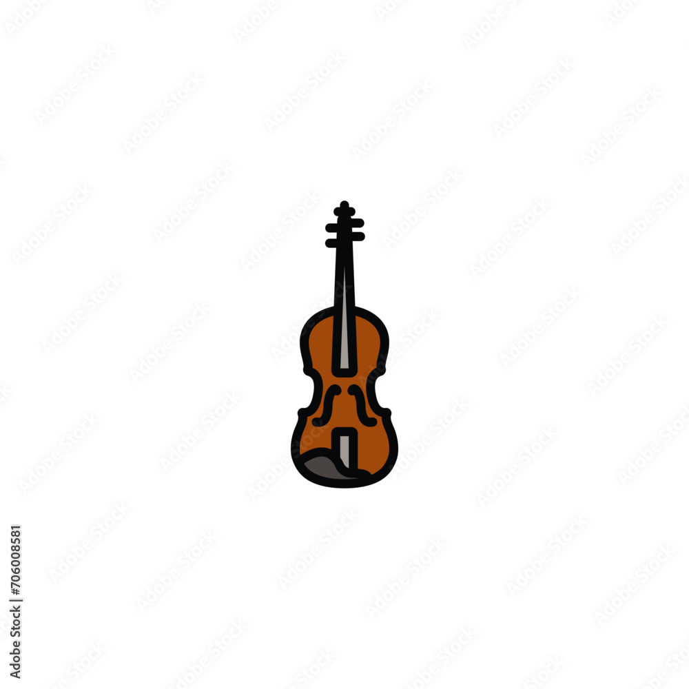 Fototapeta premium Original vector illustration. A contour icon. A bowed musical instrument. Violin. A design element.