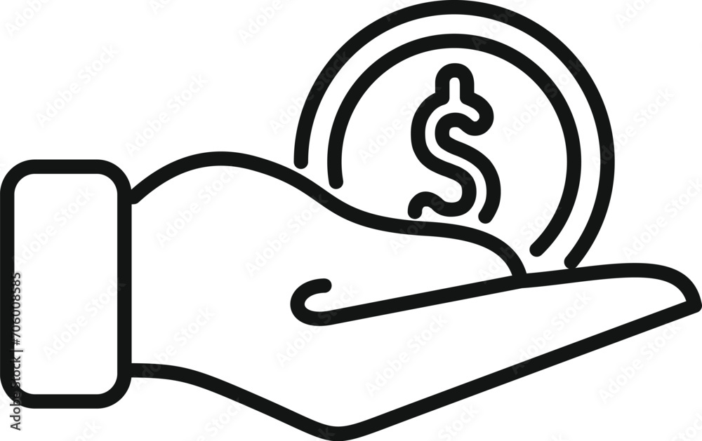 Keep care money icon outline vector. Support bank finance. Grant pandemic Keep care money icon outline vector. Support bank finance. Grant pandemic