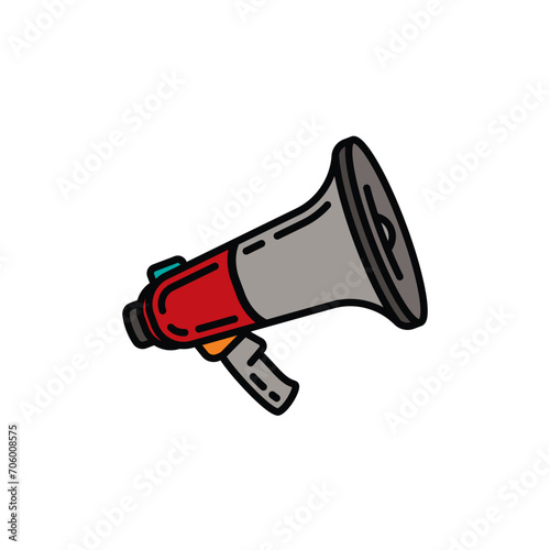 Original vector illustration. The contour icon of the speaker. A design element.
