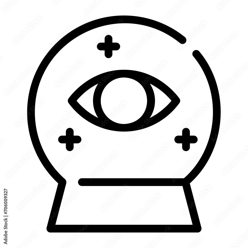 crystal ball line icon crystal ball line icon