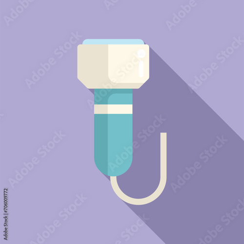Health ultrasonic device icon flat vector. Sonograph clinic. Doctor care