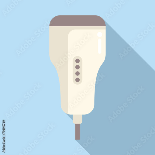 Health exam icon flat vector. Device ultra sound. Ultrasonic cardiac