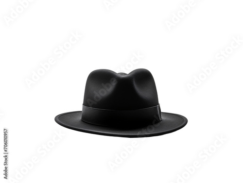 a black hat with a white background