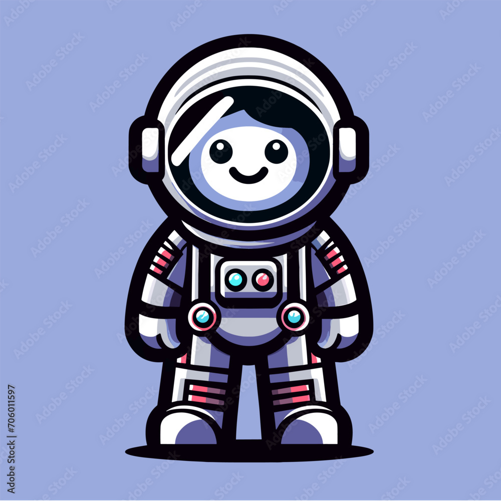 astronaut design sticker illustration