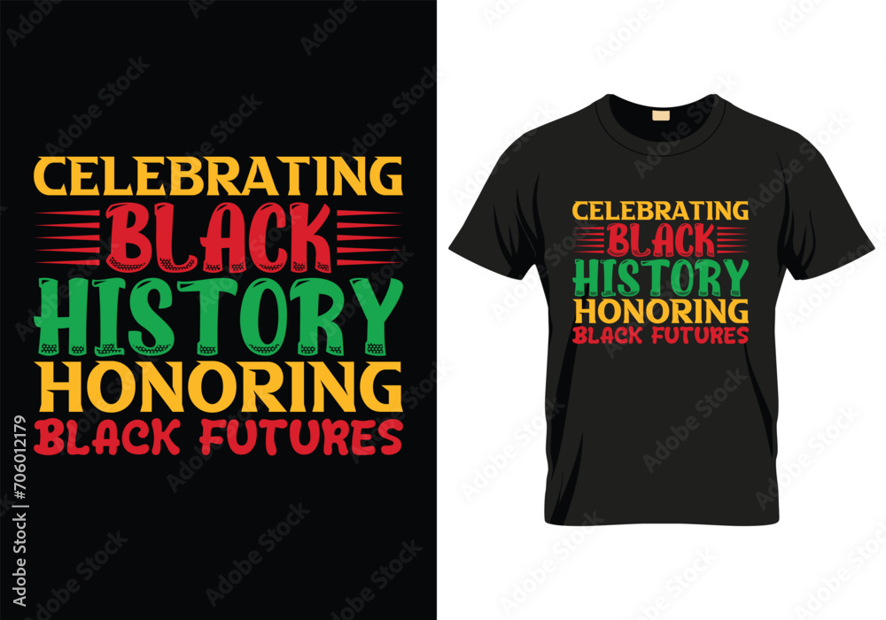 Celebrating Black History, Honoring Black Future - Black history month event typography vintage design. Motivational famous quotes typography t shirt design. printing, typography, and calligraphy