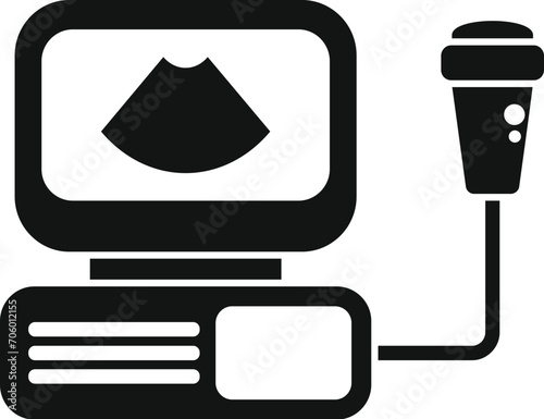 Sonogram monitor icon simple vector. Sonograph device. Test examination