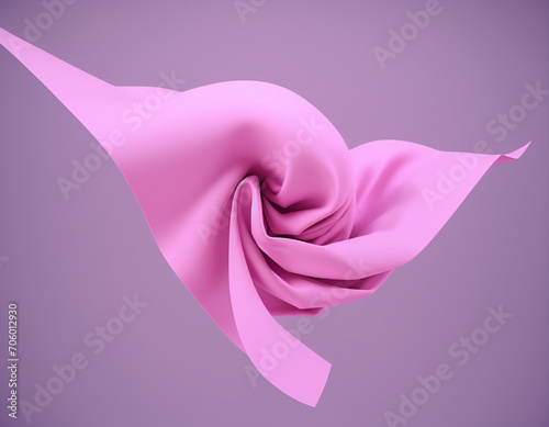 Pink cloth, 3d rendering