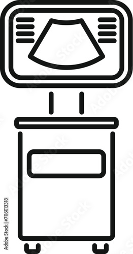 Sonograph icon outline vector. Clinic device. Doctor ultra sound
