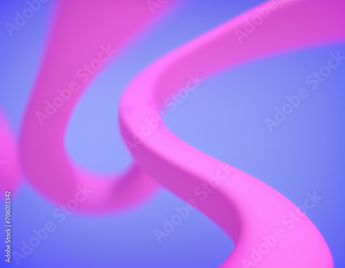 Abstract wavy pink shapes background, 3d rendering