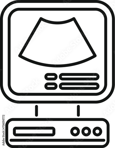 Health ultrasonic icon outline vector. Sonograph device. Clinic computer