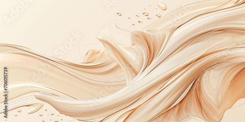 Moisturizer slashes and waves on light pastel background, hydrating face cream or lotion for skin care