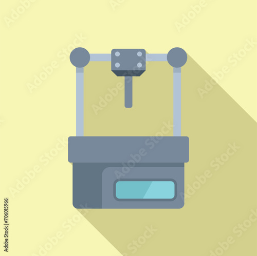 Biomedical printer icon flat vector. Bioprinting anatomy. Bio machine