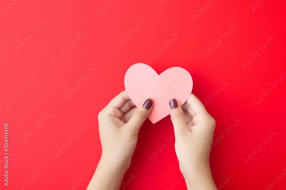 Heart in hands. Background with selective focus and copy space Heart in hands. Background with selective focus and copy space