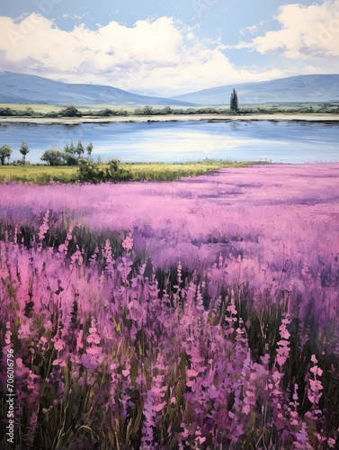 Lakeside View and Vintage Landscape: A Captivating Lavender Dream
