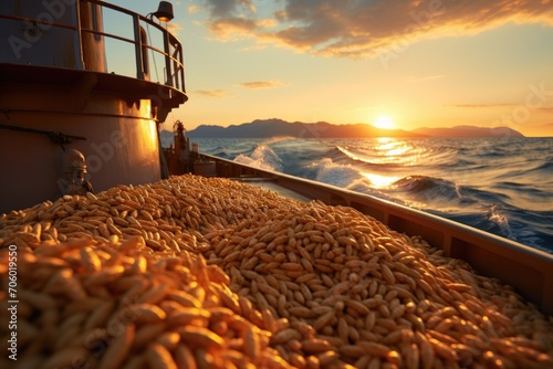 Navigating the global markets with wheat export, grains traverse borders, international trade and sustenance, global journey, international trade and food security