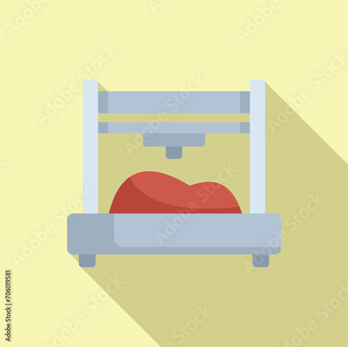 Liver printing icon flat vector. Medical bioprinting. Organ healthcare