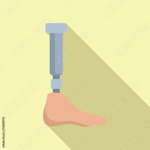 Foot bioprinting icon flat vector. Science transplant. Medical engineering