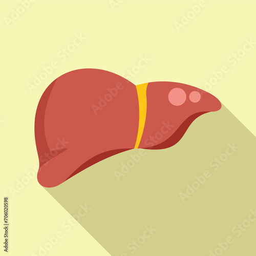 Liver transplant icon flat vector. Surgery medical science. Bioprinting cellular