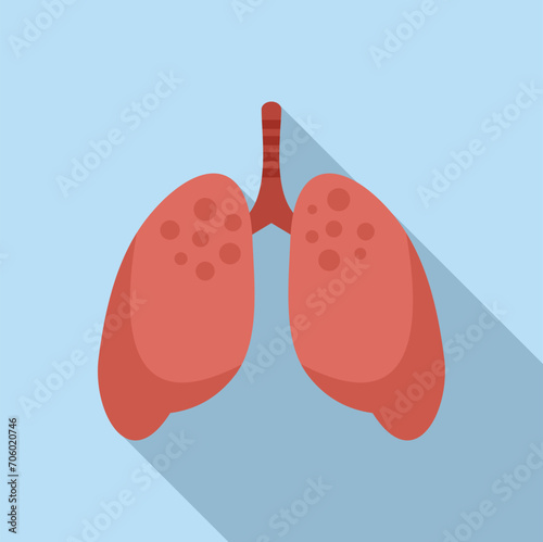 Lungs transplant icon flat vector. Anatomy human organ. Cellular future
