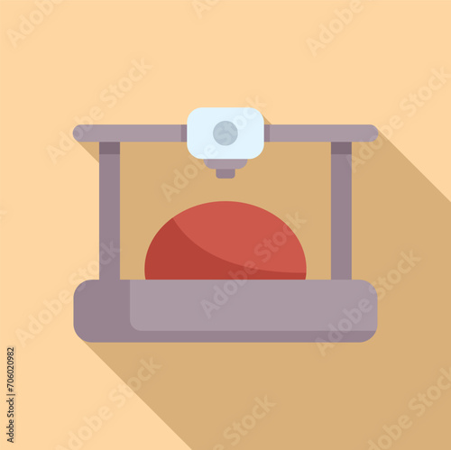 Printing organ icon flat vector. Human medicine dna. Future bioprinting
