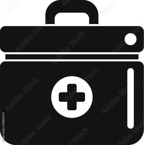 Medical box aid icon simple vector. Organ heart. Future monitor