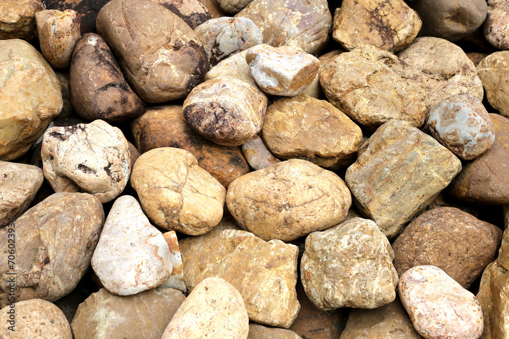 Brown rocks, stones for background Brown rocks, stones for background
