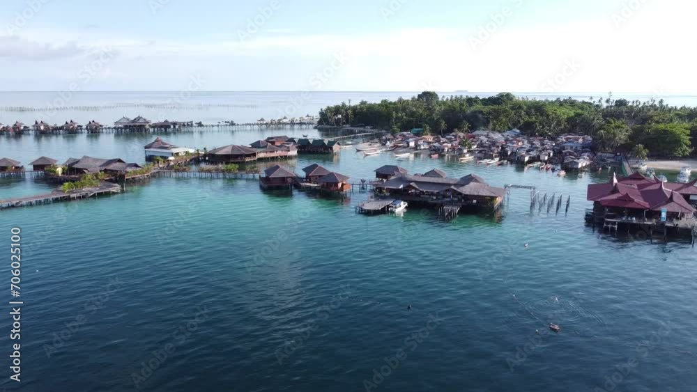 Drone view of Mabul Island, the base for diving in Sipadan Island, Sabah state in Malaysia. Drone view of Mabul Island, the base for diving in Sipadan Island, Sabah state in Malaysia.