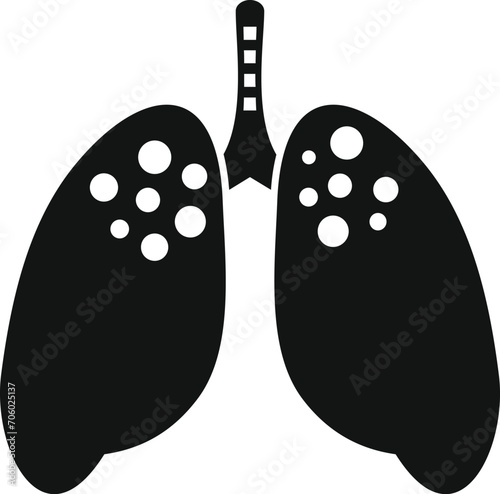 Lungs transplant icon simple vector. Anatomy human organ. Cellular future