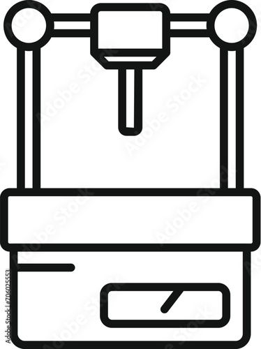 Biomedical printer icon outline vector. Bioprinting anatomy. Bio machine