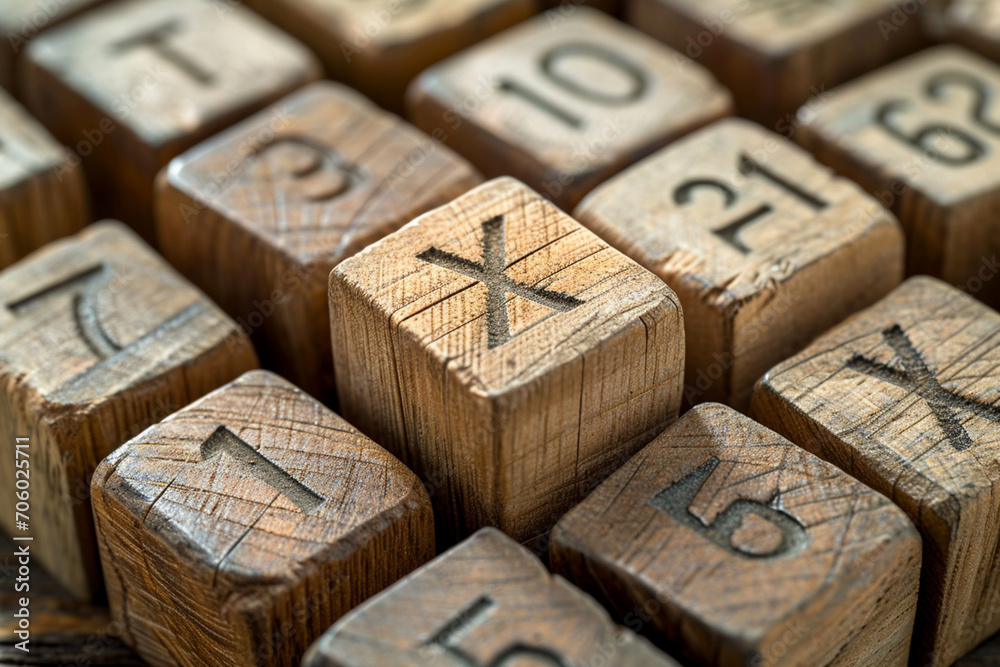 wooden alphabet blocks, Generative AI wooden alphabet blocks, Generative AI