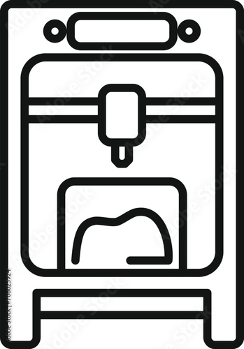 Medical printing icon outline vector. Bioprinting anatomy. Machine human monitor