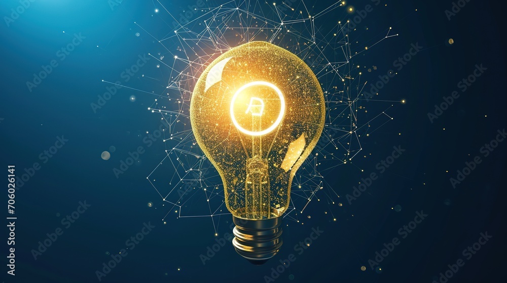 Copyright protect idea concept, author rights and patent intellectual property, Copyright icon inside light bulb