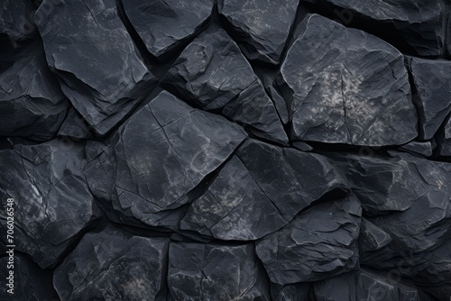 Natural pattern of black slate stone wall.