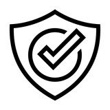 Icono de escudo de protección y seguridad. Ilustración vectorial