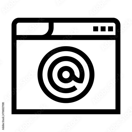 Icono de correo electrónico web. Comunicación online, mensaje, email. Ilustración vectorial