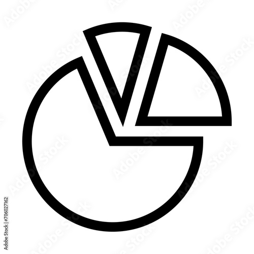 Icono de gráfico de pastel de estadísticas. Análisis de datos, informe, porcentajes. Ilustración