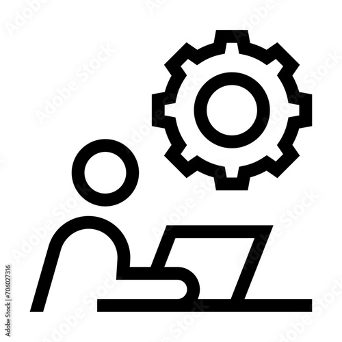 Icono de servicio técnico. Soluciones tecnológicas, ayuda, asistencia en línea. Ilustración vectorial