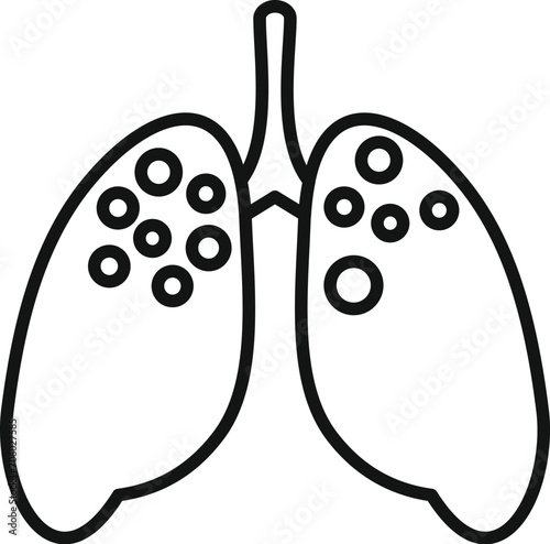 Lungs transplant icon outline vector. Anatomy human organ. Cellular future
