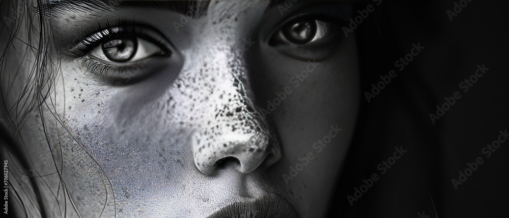 Close up shot of elegant and purposeful girl Close up shot of elegant and purposeful girl