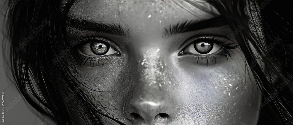 Close up shot of elegant and purposeful girl