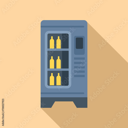 Drink machine icon flat vector. Bottle portable drink. Design push machine