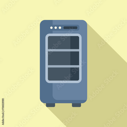 Office drinking machine icon flat vector. Machinery push. Vessel cooling
