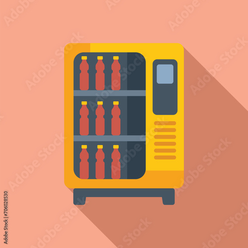 Drink container selling icon flat vector. Drinking machine. Supply juice