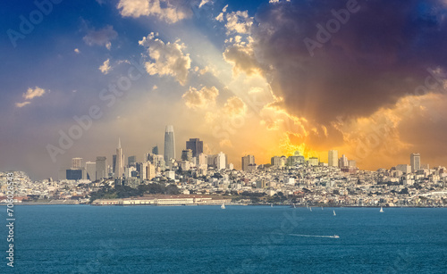 skyline of San Francisco with dramatic sky © travelview
